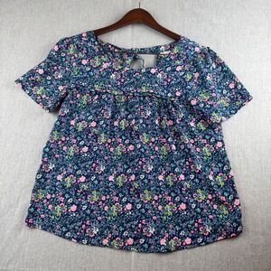 Japna Woman's Medium Blouse Hand Made with love in India Top Shirt Floral Pink